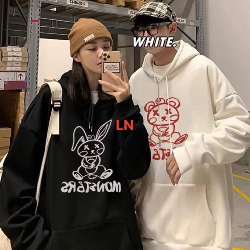 Áo đôi hoodie thỏ và gấu LN11