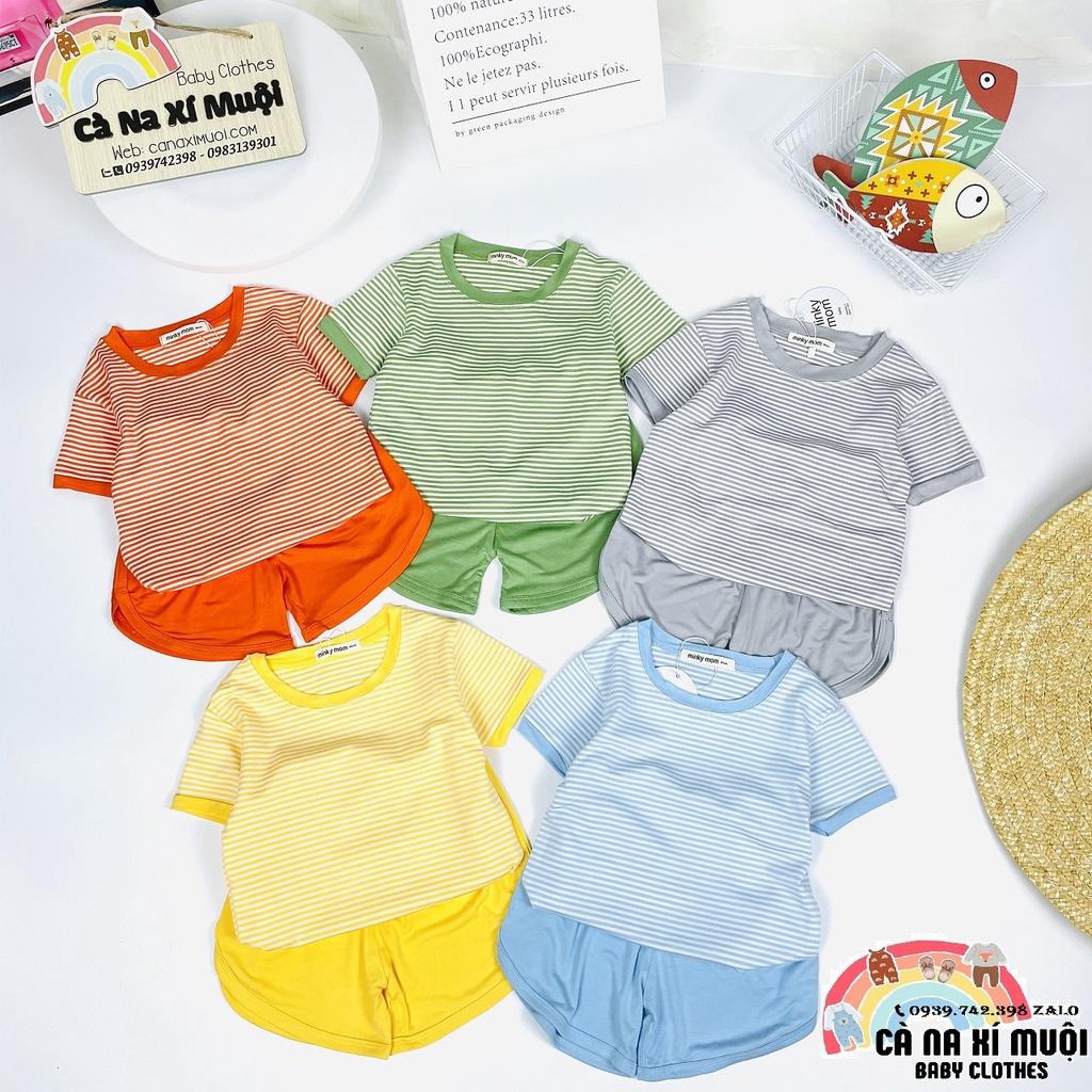 Bộ Minky Mom DỆT SỌC FullSize(7-32Kg)FREE SHIPCotton Lạnh Dể Thương Cho Bé Gái Bé Trai, Đủ Màu