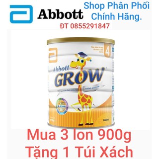 3 lon sữa bột abbott grow 4 g-power vani 900g. date 2022