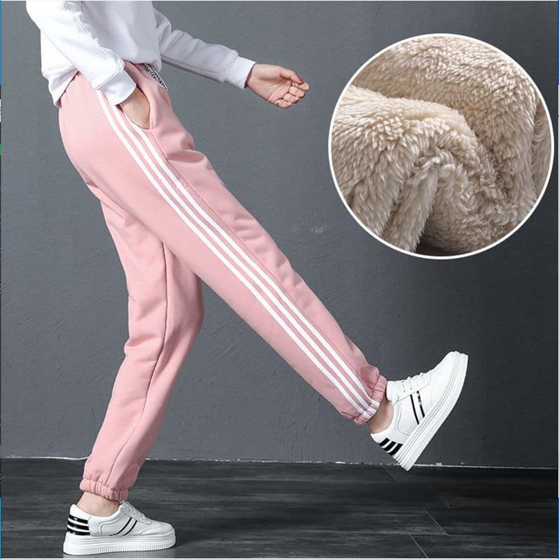 Quần legging nữ Jogger lót lông cừu siêu ấm cho nữ hàng Quảng Châu cao cấp