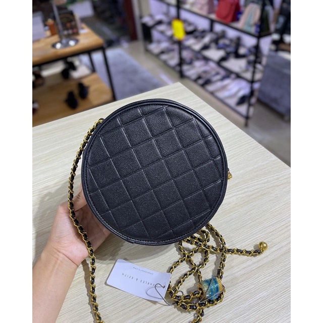 Túi ô trám tròn dây đeo chéo sz 18cm