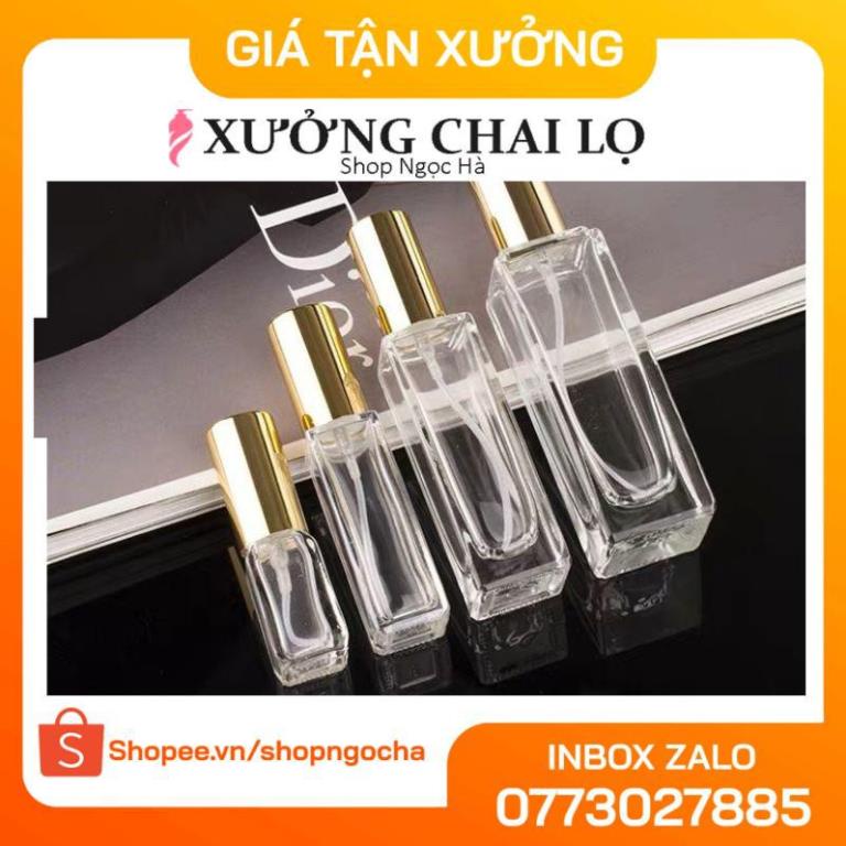 Lọ Chiết Nước Hoa ❤ GIÁ TỐT NHẤT ❤ Lọ chiết nước hoa vuông 25ml,20ml,10ml,5ml, phụ kiện du lịch