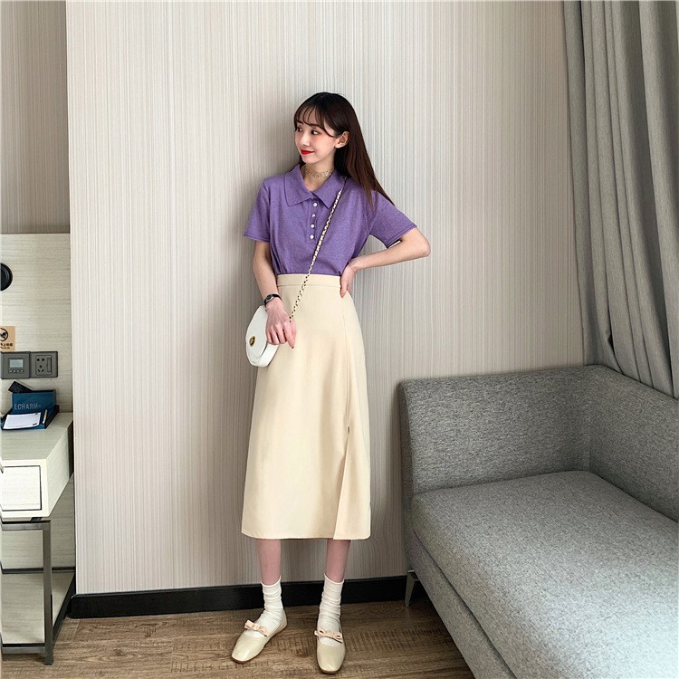 Chân Váy Chữ A Dài SANMAY Chân váy Midi xẻ tà suông Cá tính, Dáng dài nữ Công sở xinh yêu Hàn Quốc CV001 | BigBuy360 - bigbuy360.vn