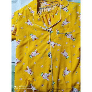 Pizama tay cộc quần dài mã 75