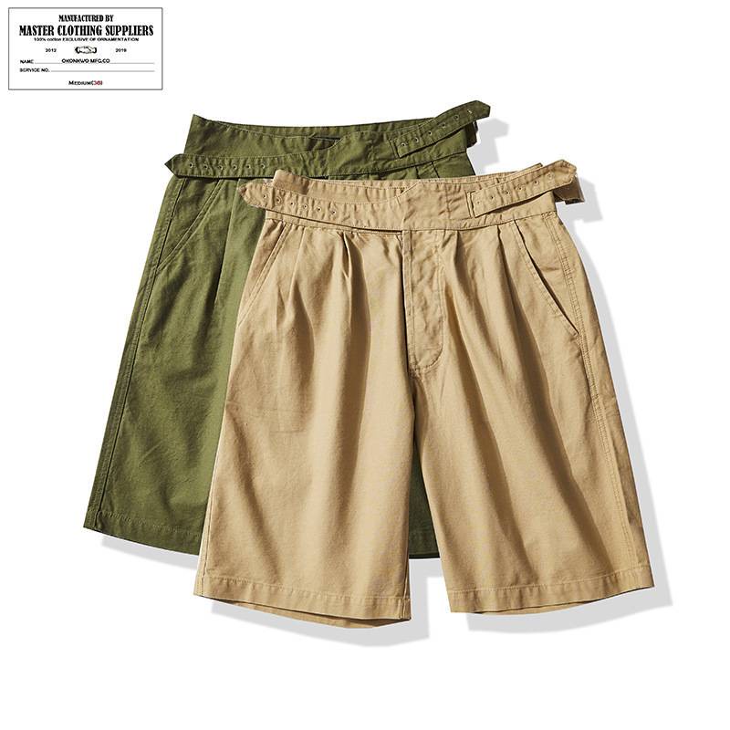OKONKWO Vintage Gurkha Quần Short Thường Ngày, Nam Rời Phù Hợp Với 5 Inch Bermuda Midi Phong Cách Qu