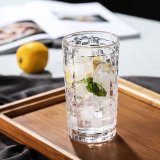 Ly thuỷ tinh hoạ tiết mây tre đan