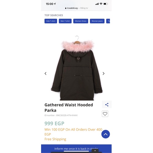 Áo Parka Nữ Rêu Lót Lông Hồng LC | BigBuy360 - bigbuy360.vn