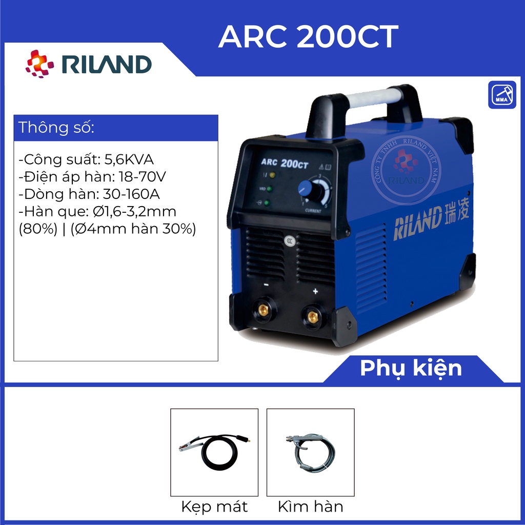 Máy Hàn Que ARC 200CT / ARC 250CT RILAND Chính Hãng 100%