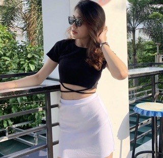 Áo crotop đan dây eo NU207