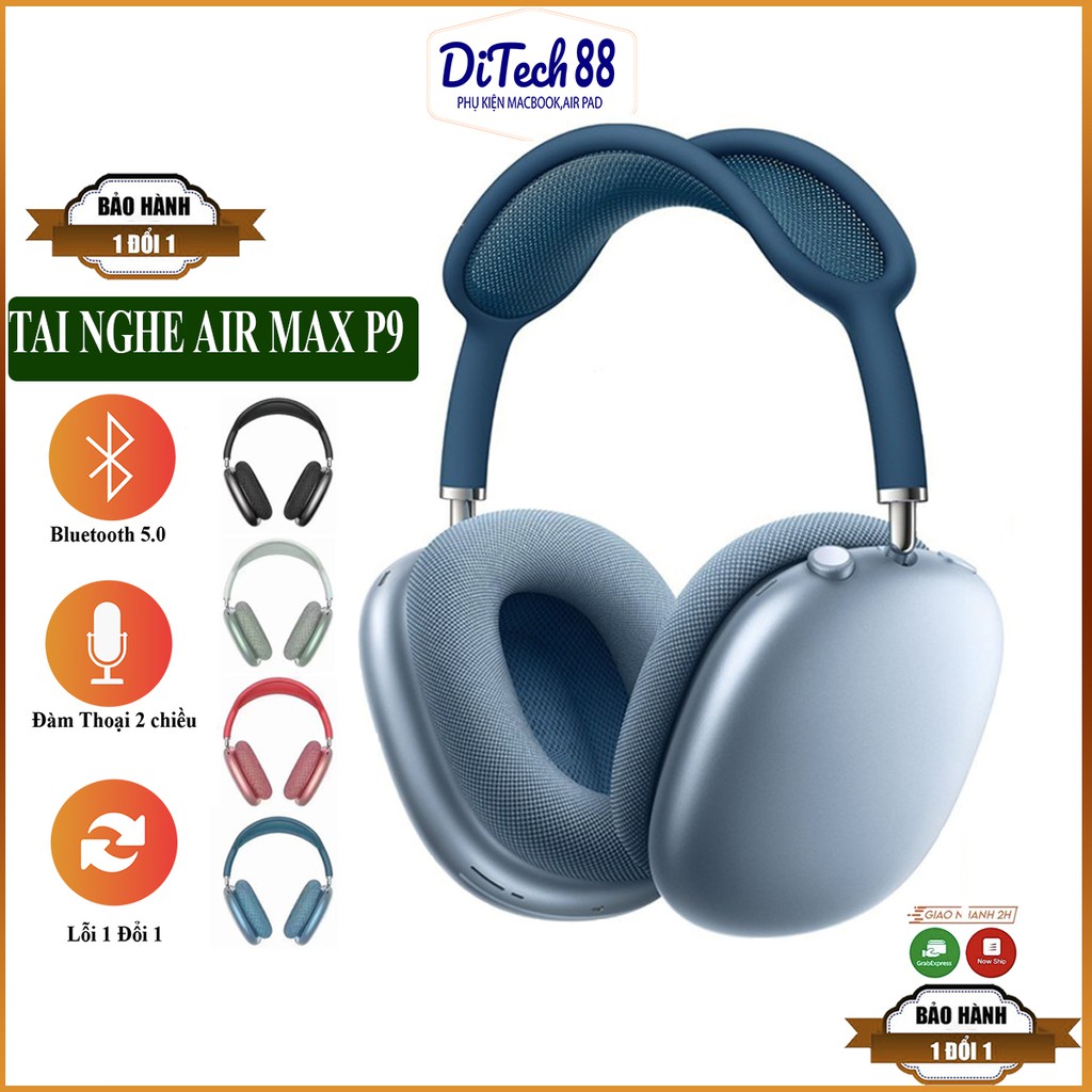 Tai Nghe Chụp Tai Chống Ồn Bluetooth Air Max P9 cắm thẻ,Chụp tai không dây p9,Tai nghe headphone bluetooth,Air max p9