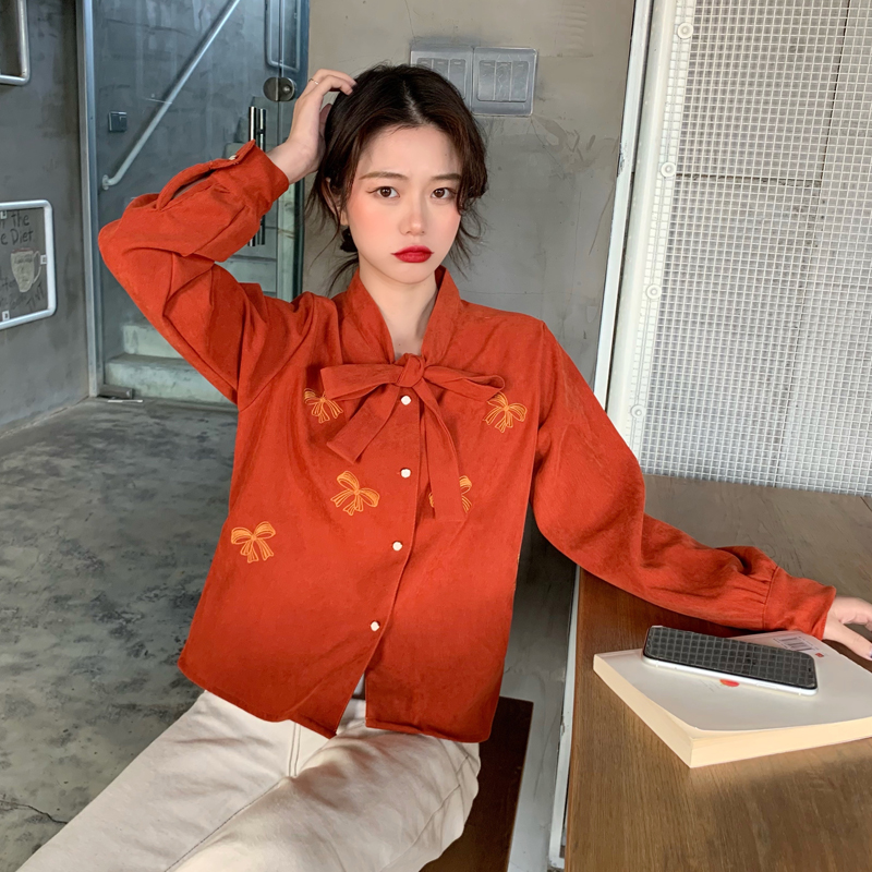 Áo sơ mi SUXI thiết kế dễ thương phong cách cổ điển thời trang dành cho nữ