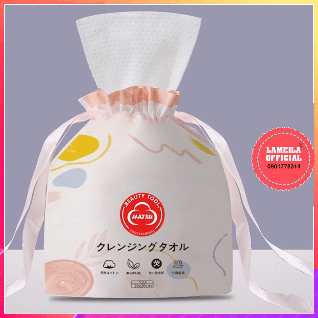 Giấy Lau Mặt Dùng Một Lần Hatsu, Khăn Mặt Khô Dùng 1 Lần Lau Khô, Lau Ướt - Dạng Cuộn Tiện Lợi