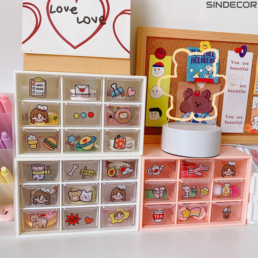 Sticker dán trang trí hộp bút, mũ bảo hiểm, vali, số tay 24 hình thỏ Memo, Paws - Sindecor