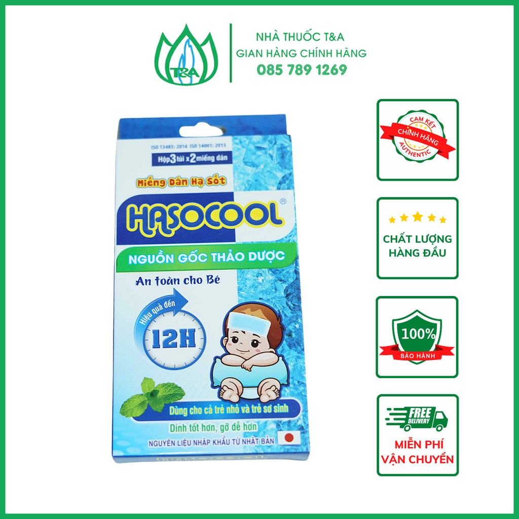Miếng dán hạ sốt Hasocool Hộp 6 miếng