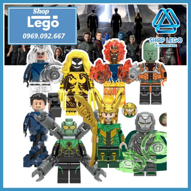 Xếp hình Fantastic Leader Human Torch&lt;br&gt;Loki&lt;br&gt;Doctor Doom&lt;br&gt;Superior Octopus Invisible Woman Lego Minifigures Xinh X0271