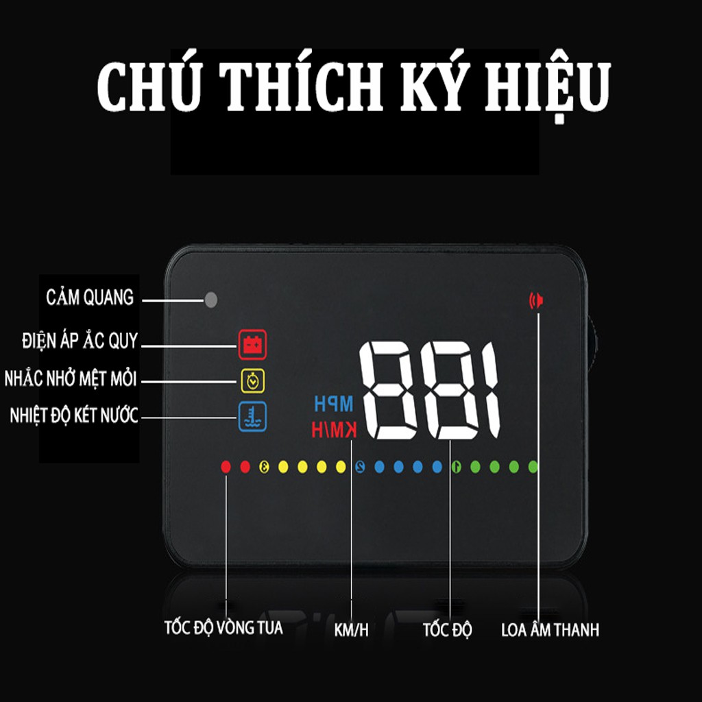 HUD Ô Tô Hiển Thị Tốc Độ Trên Kính Lái – HUD A200 | BigBuy360 - bigbuy360.vn