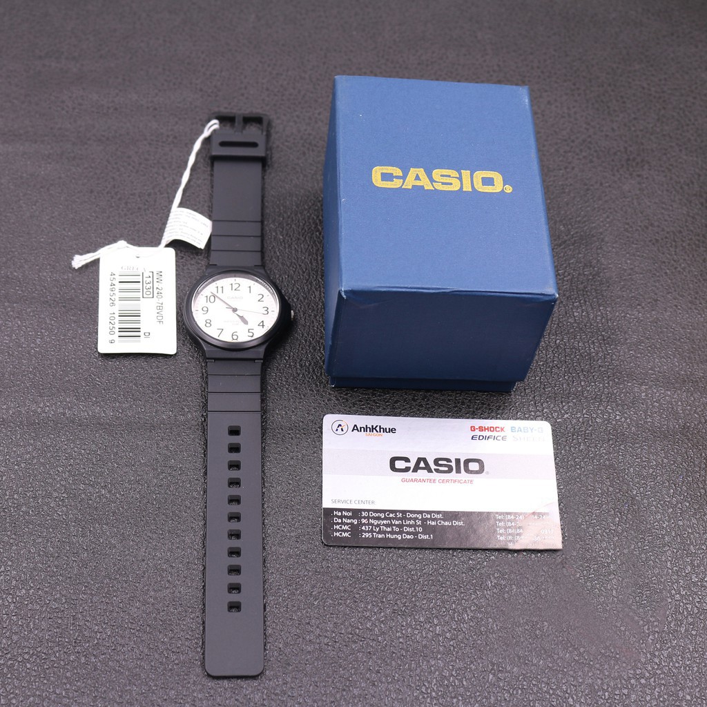 Đồng hồ nam dây nhựa Casio Standard chính hãng Anh Khuê MW-240-7BVDF