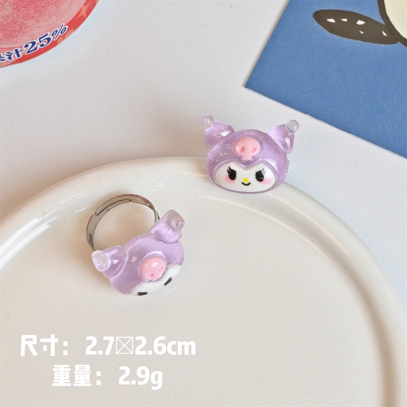 Nhẫn Đôi Hình Mèo Hoạt Hình Kuromi Melody Nhật Bản Dễ Thương Cho Nữ