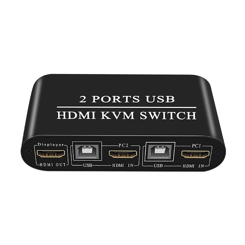 4K HDMI KVM Switch 2-Port USB Manual Switcher Box Keyboard Mouse Splitter