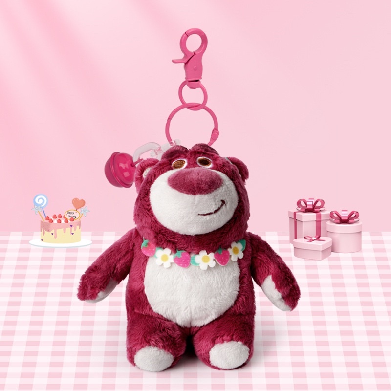 Móc khoá Gấu Dâu Lotso - hàng chính hãng Disney có tem chống hàng giả