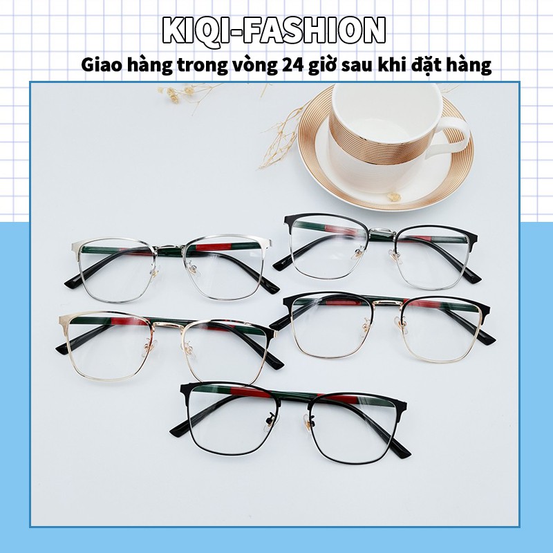 Mắt kính nửa gọng chống bức xạ phong cách retro thời trang Hàn Quốc cho nam và nữ