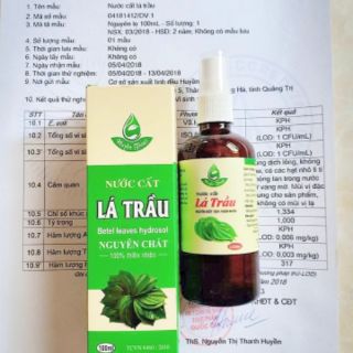 NƯỚC CẤT LÁ TRẦU NGUYÊN CHẤT