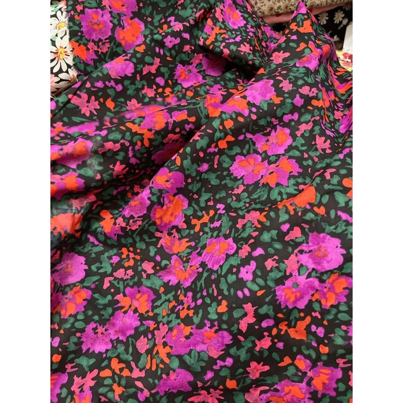 vải thô cotton hoa tú cầu siêu hot