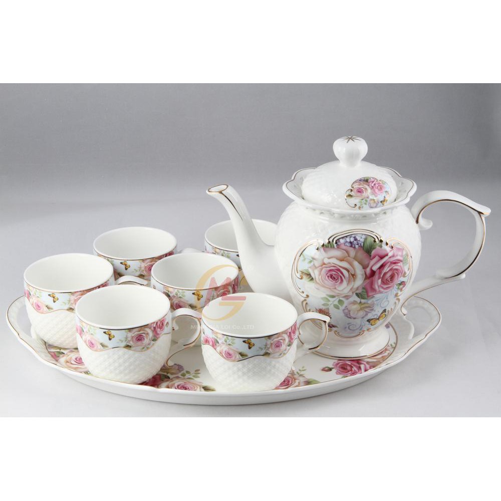 Bộ tách trà khay sứ Ceramic 8 chi tiết 8151