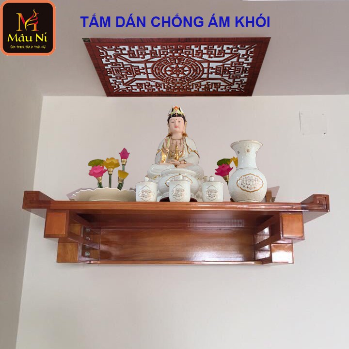 Tấm chống ám khói phòng thờ, dán lên trần nhà, không phải khoan, Kích thước 41cm x 61cm - màu nâu gỗ