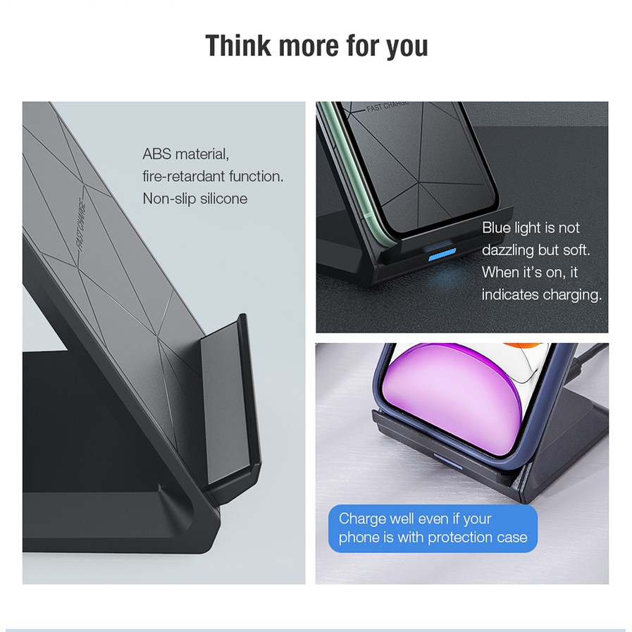 Đế sạc nhanh không dây NILLKIN dạng đứng dành cho điện thoại iPhone/ Samsung/ Huawei .