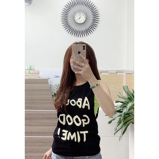 Áo tanktop đen about good time