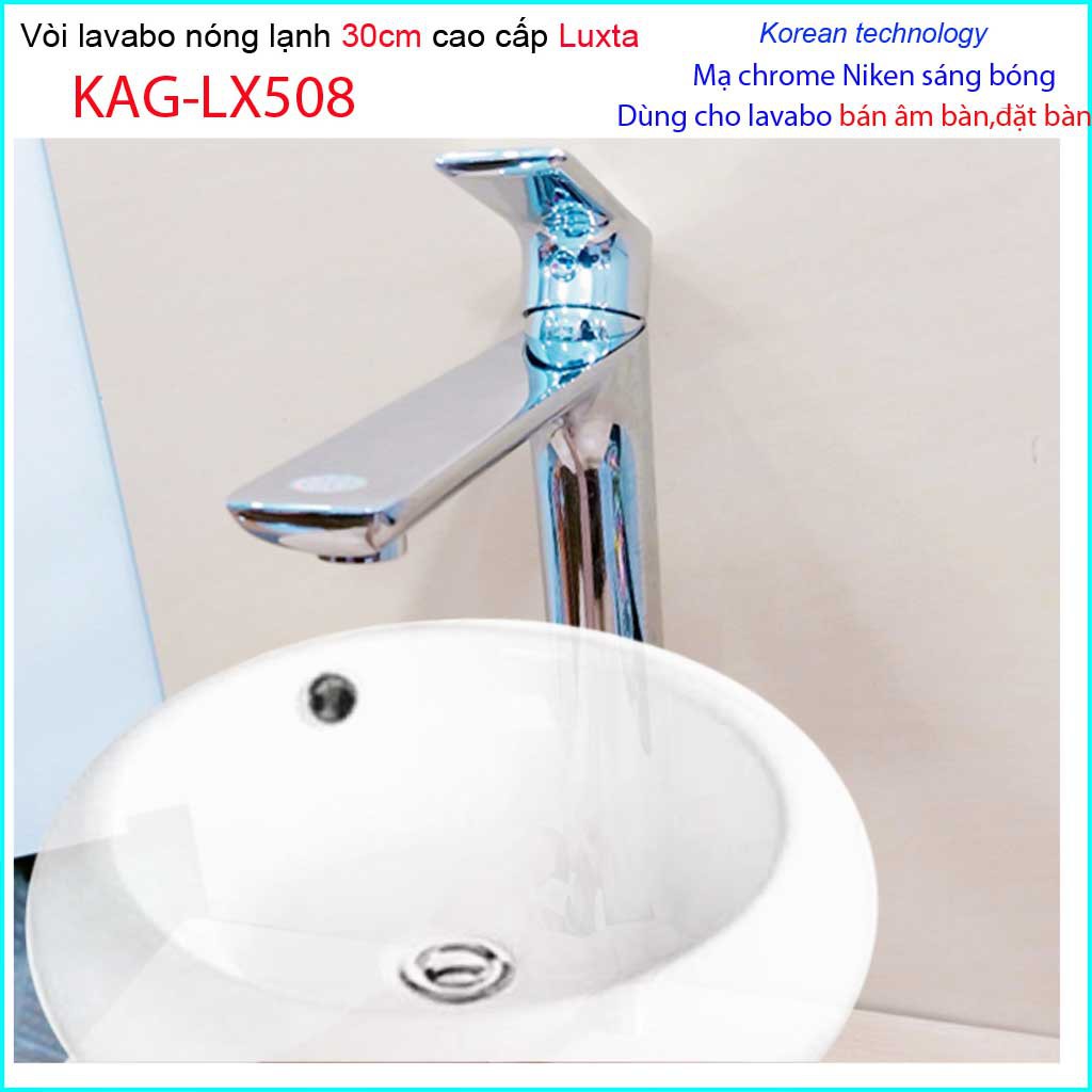 Vòi lavabo nóng lạnh Luxta, vòi chậu đặt bàn cao cấp 30cm KAG-LX508