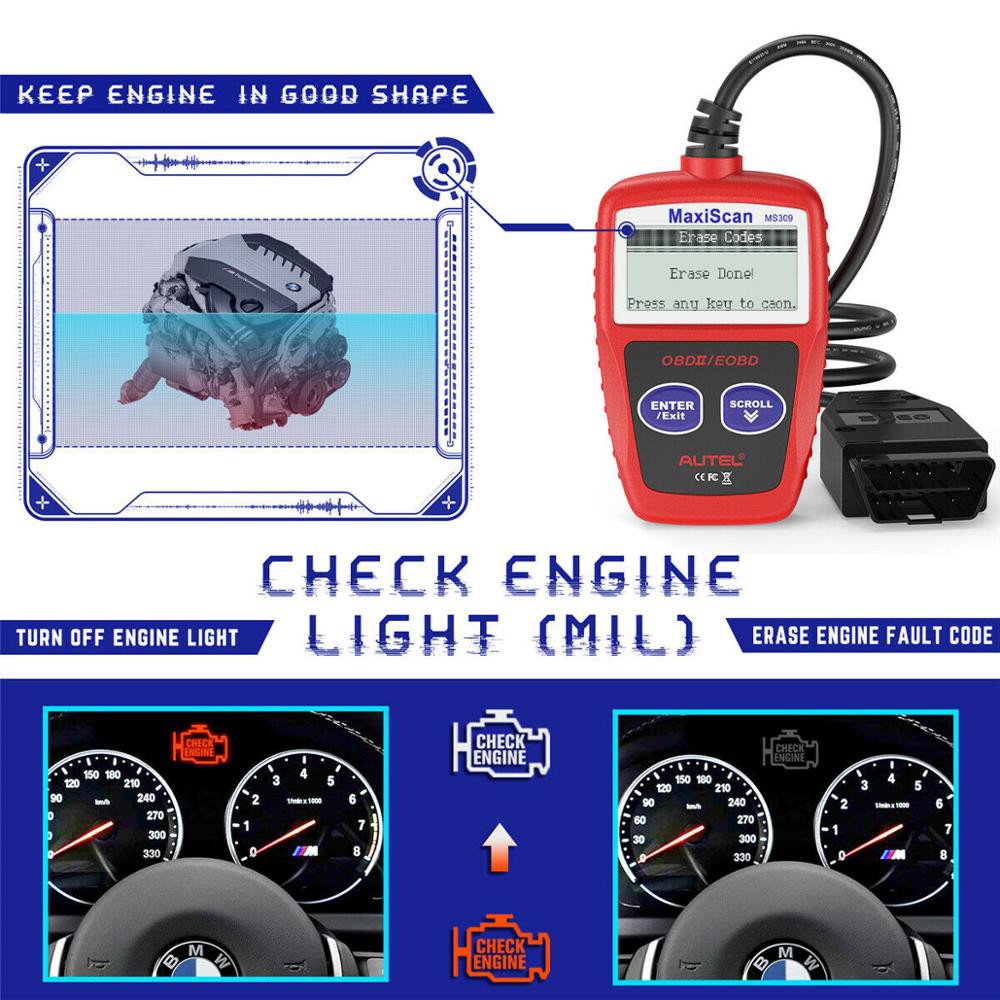 Thiết Bị Quét Mã Code Xe Hơi MaxiScan MS309 CAN BUS OBD2 EOBD OBD II ms 309 ms 309