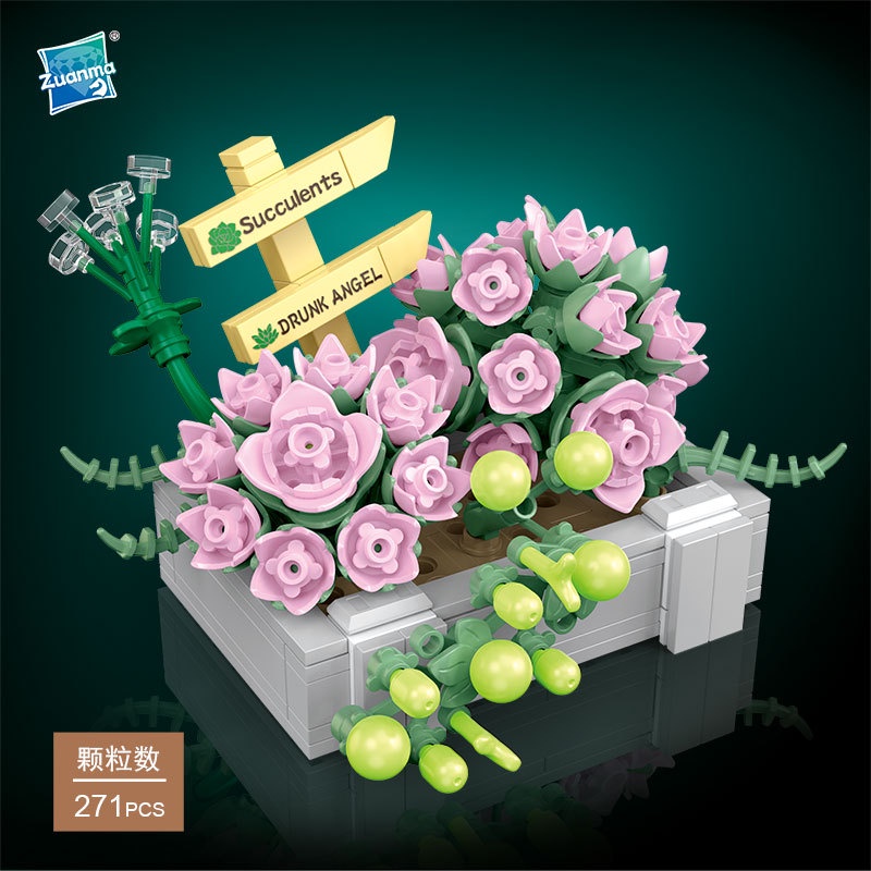 Bộ Đồ Chơi Xếp Hình Chậu Cây Mọng Nước Dành Cho Trẻ