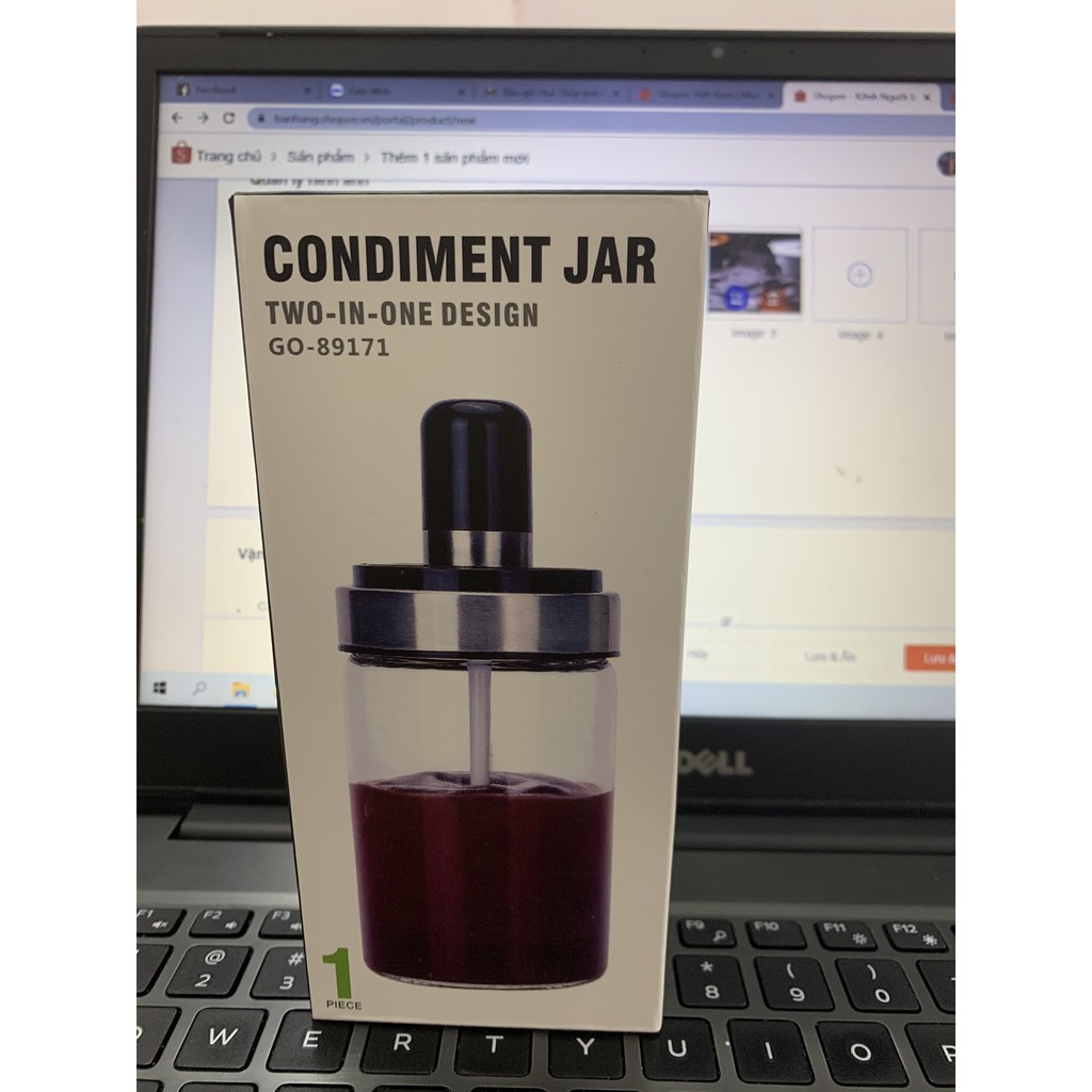Sale !!! Hũ đựng gia vị thủy tinh kèm thìa-Hũ đựng gia vị  thông minh 250ml (SP002187 ) shop phúc yến
