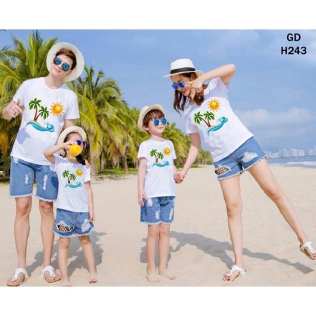 Áo gia đình đi biển chất cotton loại 1 bán shop đủ màu đủ size  ྇ '