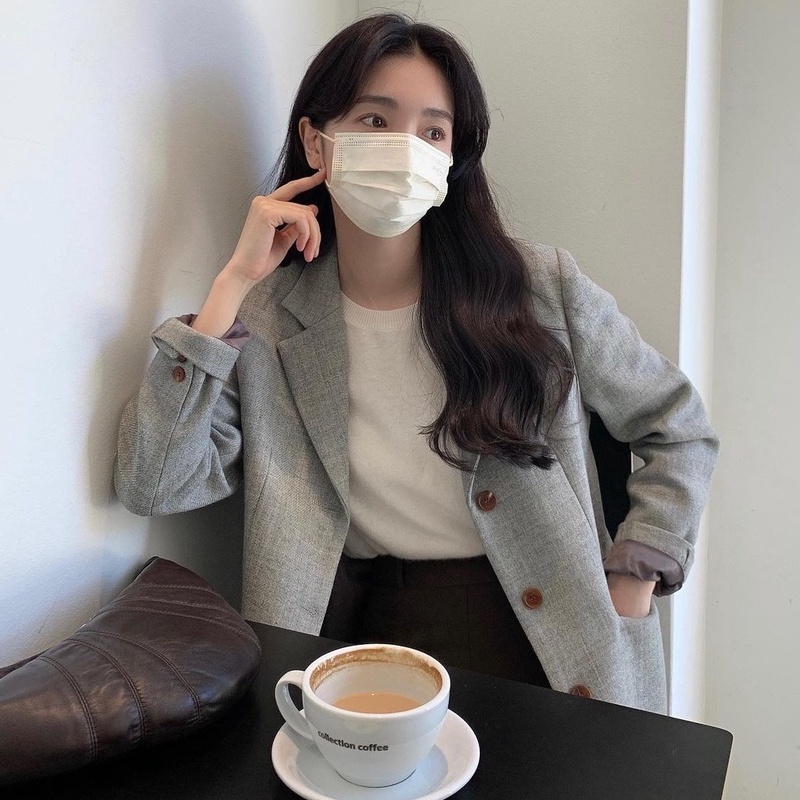 Áo khoác blazer tay dài thời trang cá tính dễ phối đồ dành cho nữ 46318
