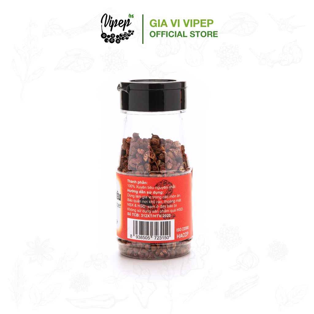 Xuyên Tiêu Tự Nhiên Vipep Hũ Nhựa 40g