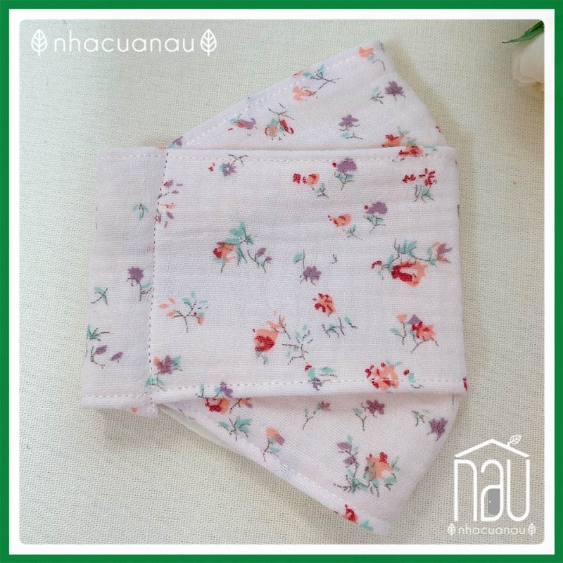 Khẩu trang vải 3D Muslin, may đo thủ công, sử dụng được nhiều lần, chống hơi nước bám kính Sẵn có tại Nhà của Nâu