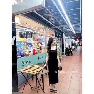 Váy body 2 dây dáng dài siêu tôn dáng