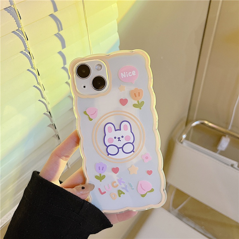 Ốp Điện Thoại Hình Thỏ Hoạt Hình Cho iphone 13Promax 12 / 11 / xs / 6 / 7 / 8 / PLUS / 14MAX