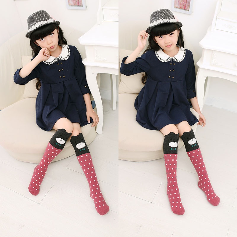 Vớ Cotton Mềm Co Giãn In Họa Tiết Động Vật Hoạt Hình Dễ Thương Cho Bé Gái
