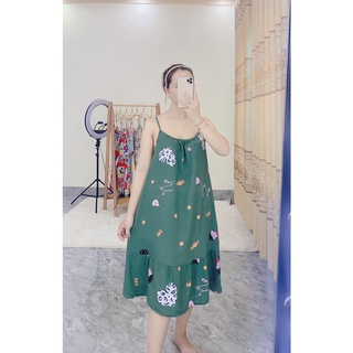 Váy bầu và bigsize nữ 45 đến 85kg, đầm ngủ lanh mềm mát