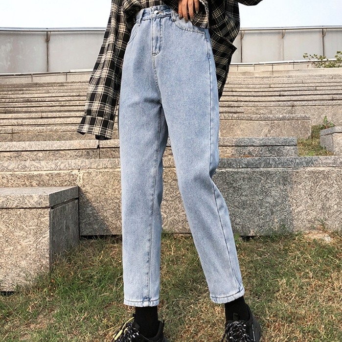 Quần Jean Theo Phong Cách Cổ Điển Hàn Quốc | BigBuy360 - bigbuy360.vn