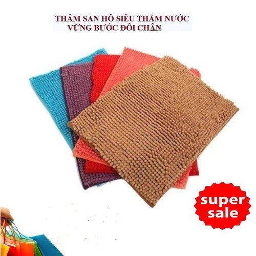 Thảm San Hô Siêu Thấm Hút Nước Cao Cấp Chống Trơn Trợt 50x 33cm