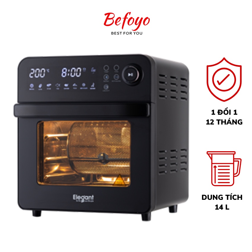 Nồi chiên không dầu Elegant AF529T dung tích 14L, nhiệt kép, 8 chế độ cài đặt sẵn, lỗi 1 đổi 1 trong 12 tháng - Befoyo