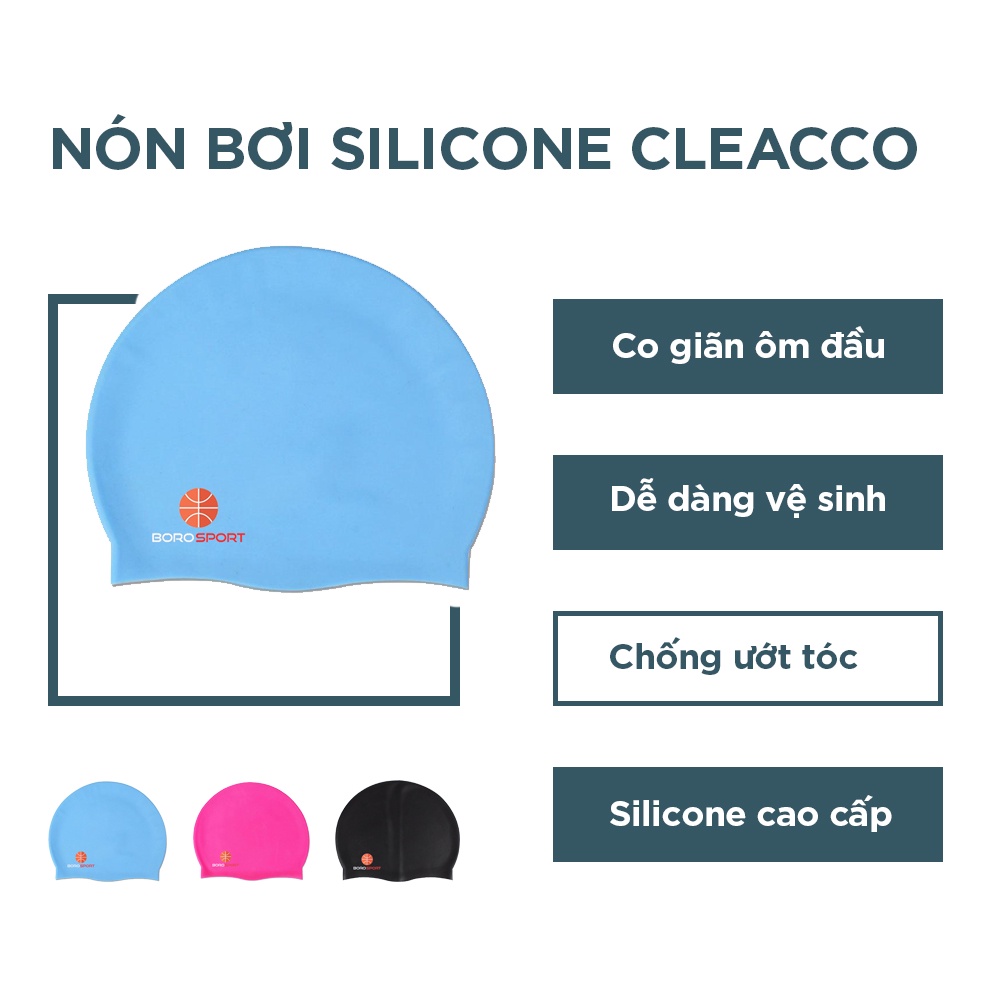 Nón bơi Cleacco Boro silicone chống thấm ướt BORO SPORT