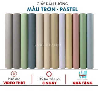 Giấy dán tường trơn một màu pastel đơn giản hiện đại chống thấm nước bền màu cao cấp