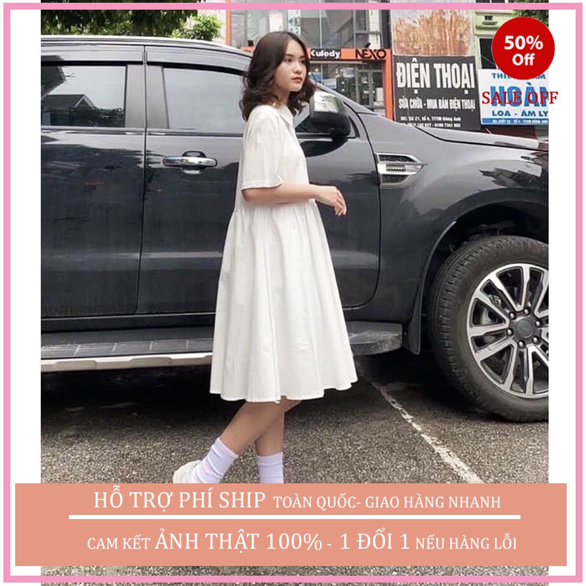 (QUÀ TẶNG LÀ DÂY BUỘC TÓC NHA) Đầm Babydoll cổ đức ,váy nữ đẹp cổ sơmi ,Váy Nữ Tay Bồng Dáng Suông 1 Màu ulzzang, MAGIDO | BigBuy360 - bigbuy360.vn