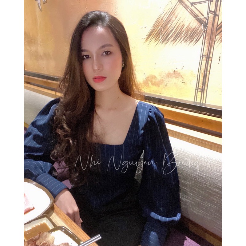 Áo croptop khoét eo cổ vuông tay phồng (kèm ảnh thật) | BigBuy360 - bigbuy360.vn